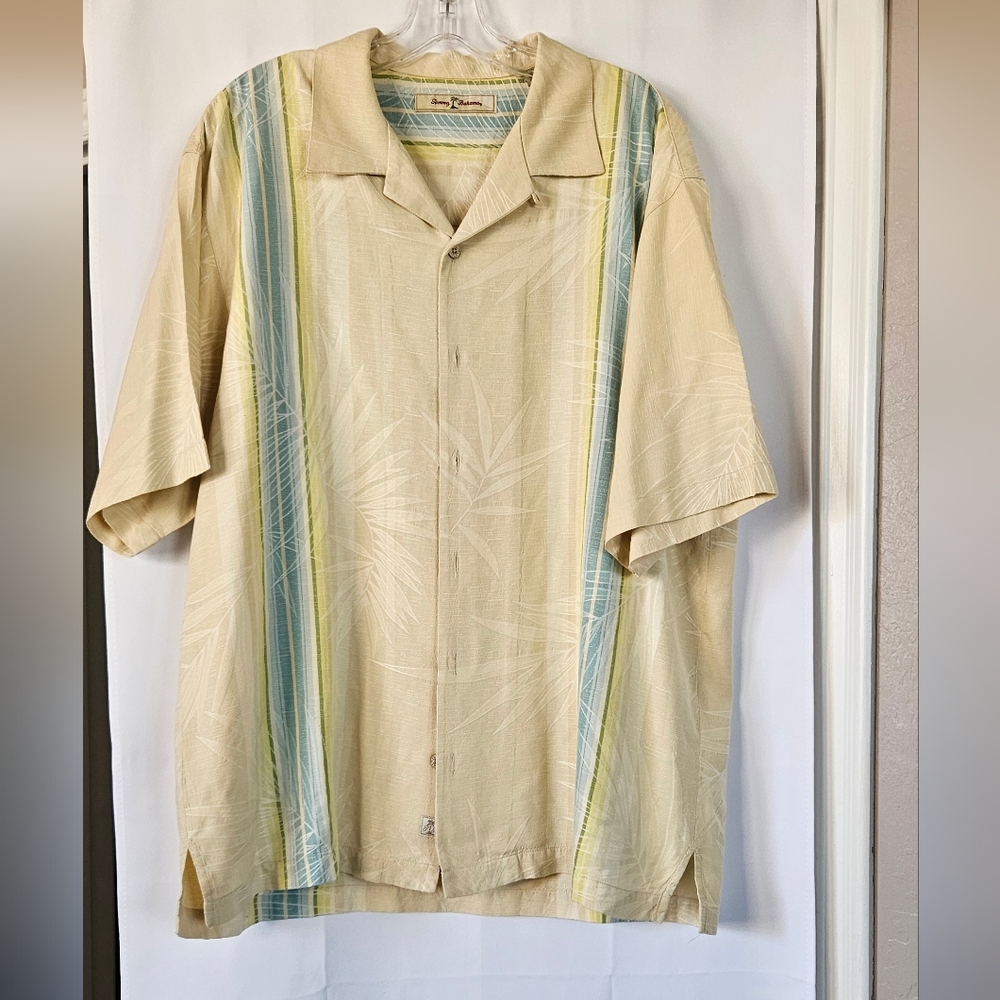 Tommy Bahama mens silk palm Hawaiian Shirt size‎ large
